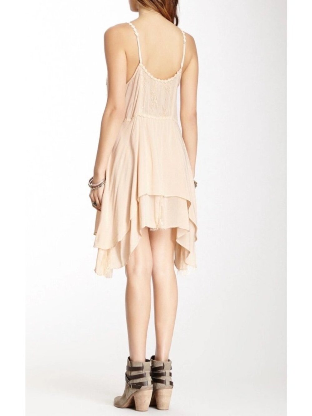RARE Free People Pieced Together Mini Slip Dress L | Boho Grunge Fairycore Indie - Picture 17 of 17